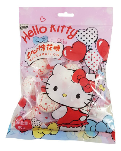Marshmallow Recheado Hello Kitty Sabor Morango Sanrio 80g