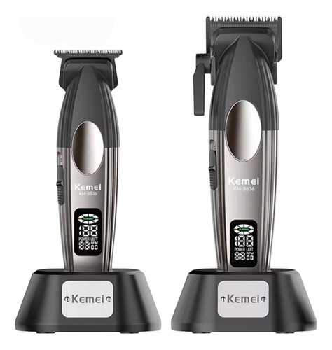 Pack Cortadora De Pelo Profesional Con Base Kemei De 9000 Rp