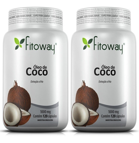 Óleo De Coco 1000mg - Fitoway - 2x120 Cápsulas