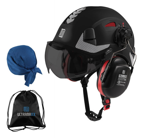 Um Ultramaxx Casco De Seguridad Con Visera Y Proteccion Para