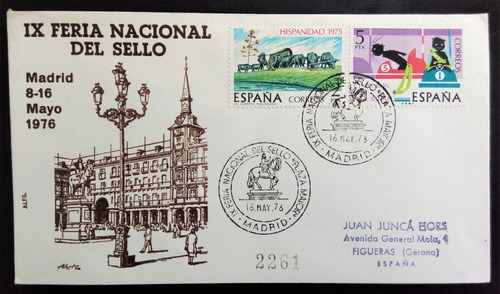 España, Sobre Feria Nacional Del Sello Madrid 1976 L15356