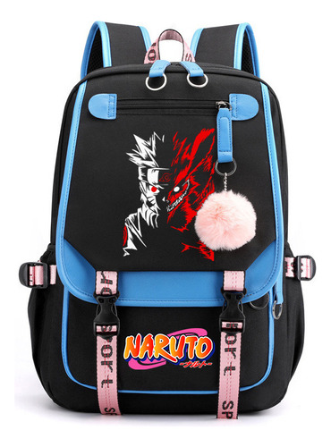 Mochila Estampada Periférica Naruto Anime Blanca Para Hombre