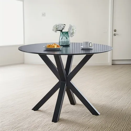 Mesa Redonda 47'' Para 4 6: Comedor Moderno Madera-metal