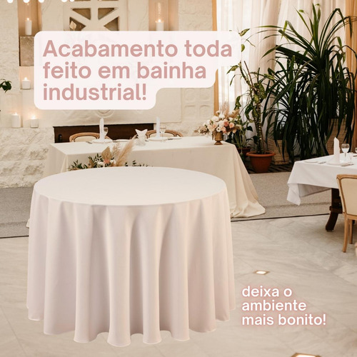 Kit 20 Toalha De Mesa Redonda 2,20m Oxford Para Festa Buffet