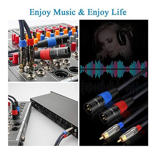 Cable Rca A Xlr, Cable Doble Rca Macho A Doble Xlr Macho, Ca