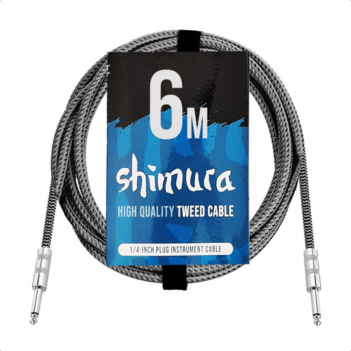 Cable Guitarra Plug Plug Libre De Oxigeno Textil Mallado 6m