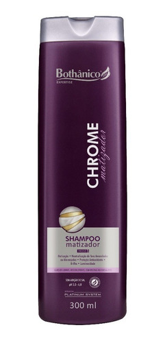 Shampoo Matizador Chrome 300ml Neutraliza Amarelos Bothânico