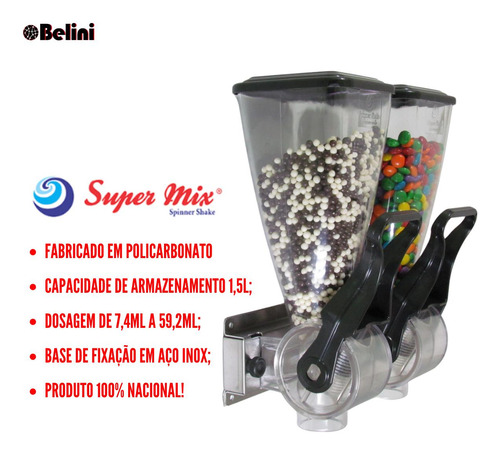Kit 8 Suporte Suspenso + Dispenser Dosador Chocolate Cereais