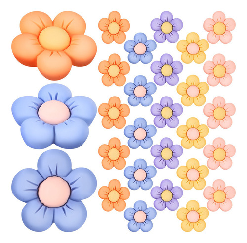 50 Flores Pequeñas De Resina De Colores Abundantes Para Manu