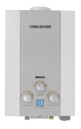 Calentador De Paso Challenger 8lts Tiro Natural Gris Tk708