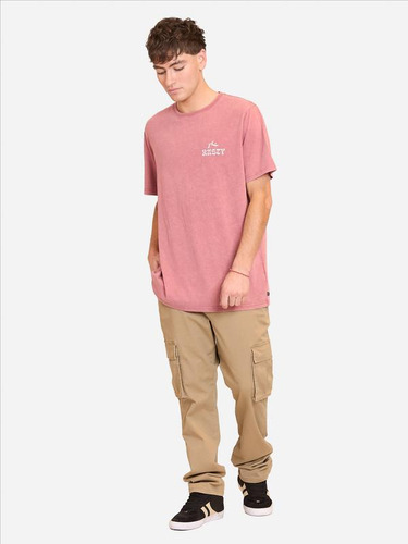 Polera Manga Corta Rusty Wave Tee Rojo Hombre Rusty