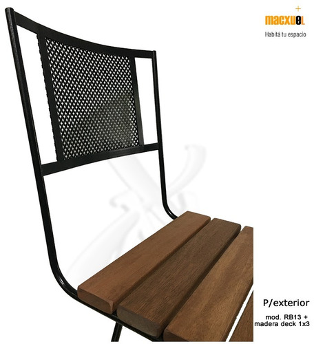 Mesa Y 4 Sillas De Hierro Y Madera Retro Campo Quincho Epoxi