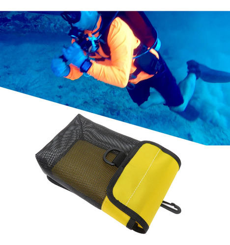 Diving Equipment Storage Bag, Portable Small Mesh Yellow