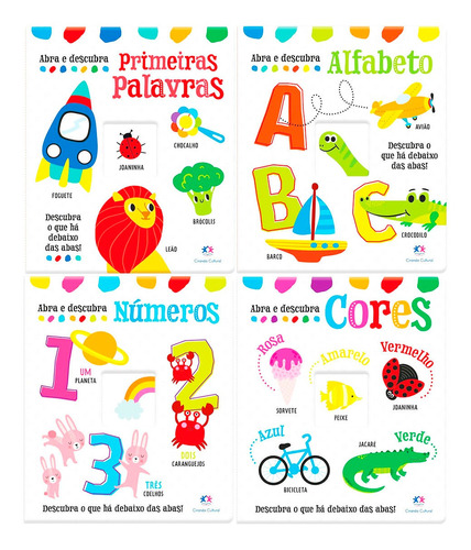 Livros Para Bebês Cartonados Primeiras Palavras Números Cor
