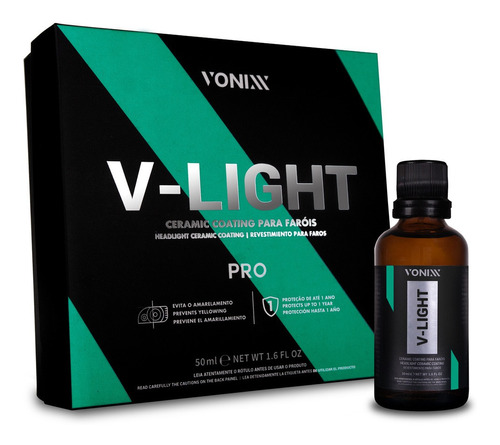 Vitrificador De Faróis V-light Pro 50ml Vonixx