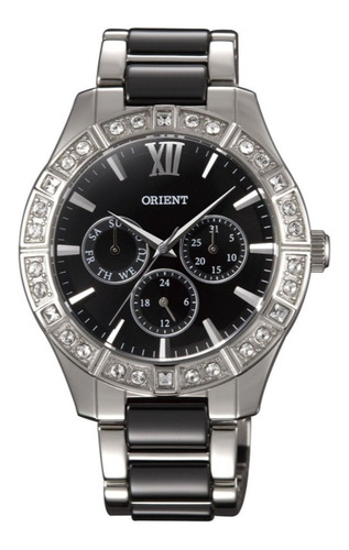 Imagen 8 de 10 de Reloj Orient Mujer Acero Inox Quartz Fsw01003b Metalico
