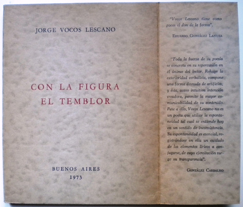 Vocos Lescano Jorge / Con La Figura El Temblor / Firmado