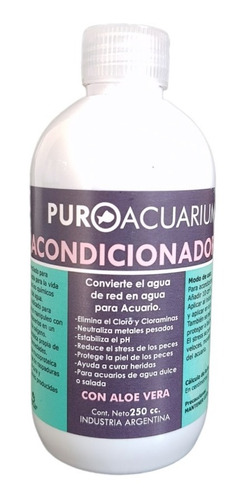 Acondicionador Puroacuarium Anticloro Acuario Estanque 250cc