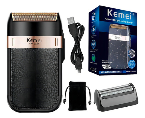 Barbeador Elétrico Máquina De Barbear Kemei Shaver Km-2024