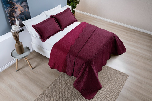 Roupa Cama Casal Super King Colcha Luxo Micropercal 200 Fios Cor Rose