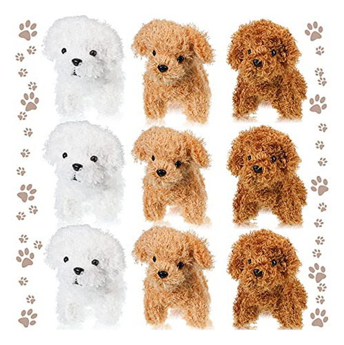 9 Piezas Lindo Juguete De Peluche Cachorro Perro Mini P...