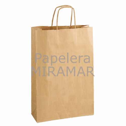 15 Bolsas 34x45x13cm Papel Kraft Misionero Madera -.en Once