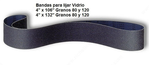 Bandas Para Lijar Vidrio 4  X 106  Y 132   Granos 80 Y 120