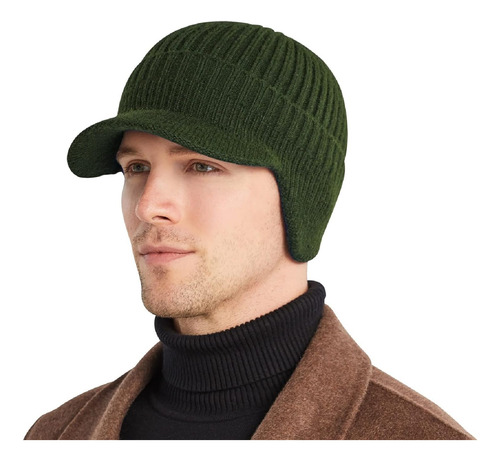 Gorro De Invierno Para Hombre Con Ala, Cálido Gorro Con Orej