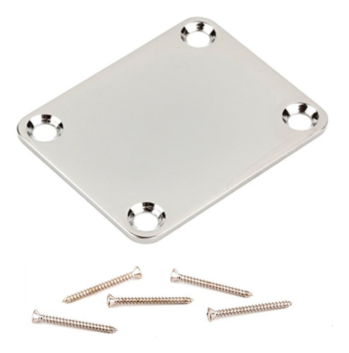 Neck Plate Para Guitarra Studebaker Cromado Com Parafuso