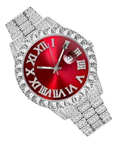 Reloj De Cuarzo Para Hombre, Oro 18k Y Diamante Brillante