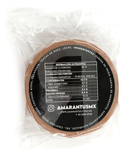 Amarantus® Oblea De Amaranto Sabor Chocolate | 50 Piezas