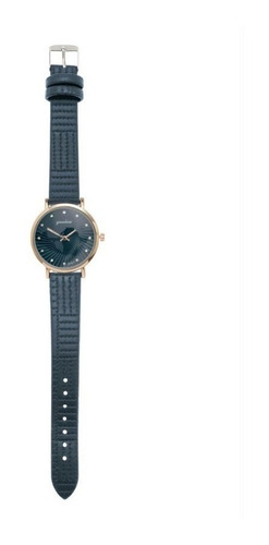 Relógio Feminino Redondo Analógico Marinho Com Strass