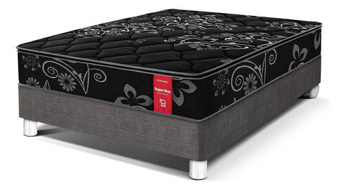 Cama Paraíso Premium Super Star Negro | 1.5 Plazas