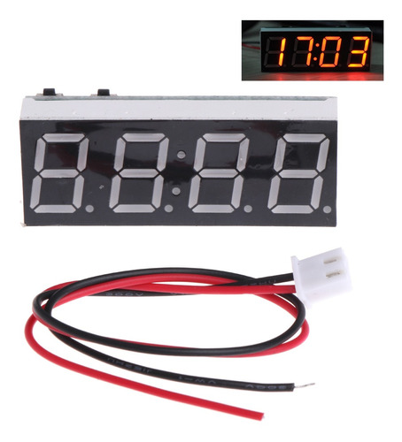 12v 5-24v Voltímetro Electrónico Termómetro Reloj Para Coche