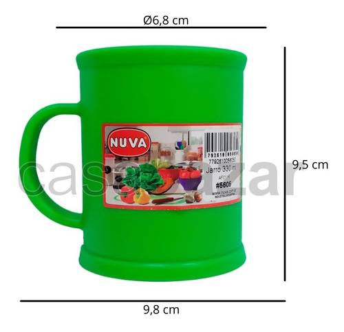 Imagen 5 de 8 de Taza Jarro Mug Nuva Plástico Reforzado 330 Ml X 1 Unidad