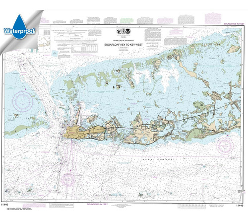 Noaa Grafico 11446: Intracoastal Waterway Sugarloaf Clave X