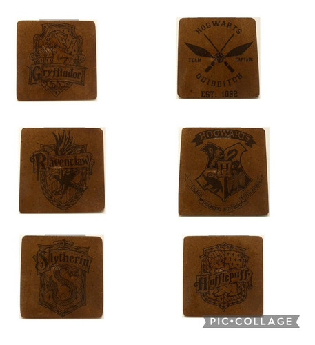 Harry Potter Escudos De Hogwarts Portavasos 6 Pz + Base