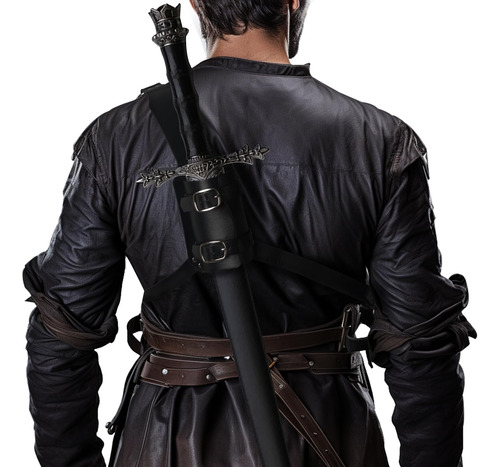 Espada De Cuero Medieval Con Funda Ajustable Para Disfraz