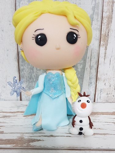 Adorno Para Torta Elsa Frozen Con Olaf