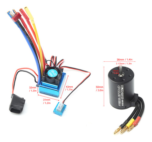 Esc Para Coche Rc 3650, Motor Sin Escobillas, 3100 Kv, 120 A