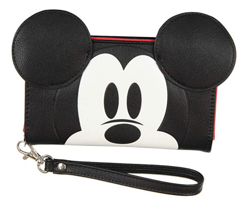 Billetera Mickey Mouse Con Orejas Y Espacio Para Celular - N