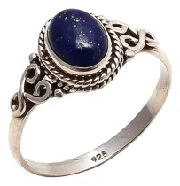 Comprar Anillo De Piedra De Lapislázuli 925 Plata Esterlina Mu...