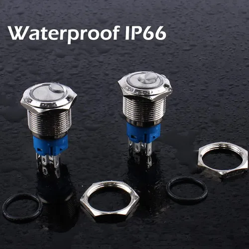 Dmwd 5pcs De 16 Mm Metal Agardo De Metal Push Botón De De La