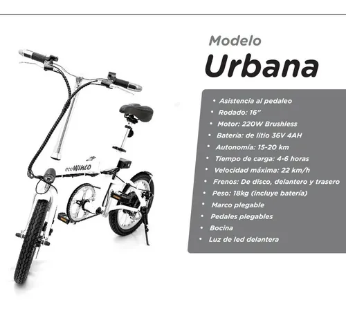 Bicicleta eléctrica 2025 plegable winco