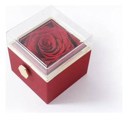 Caja De Anillos De Compromiso Con Propuesta Floral Giratoria