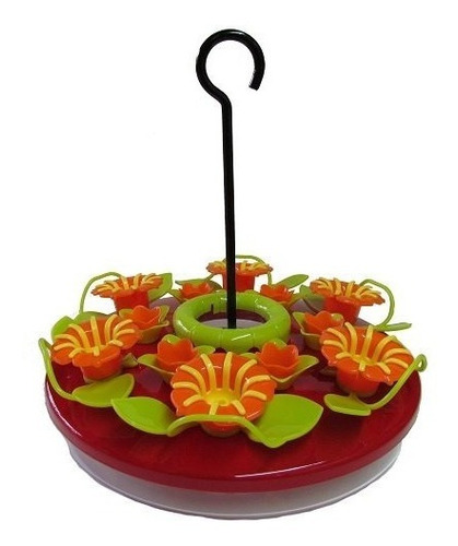 Imagen 1 de 4 de Alimentador Bebedero Colibrí 500ml Disco Floral Rojo Fl9241