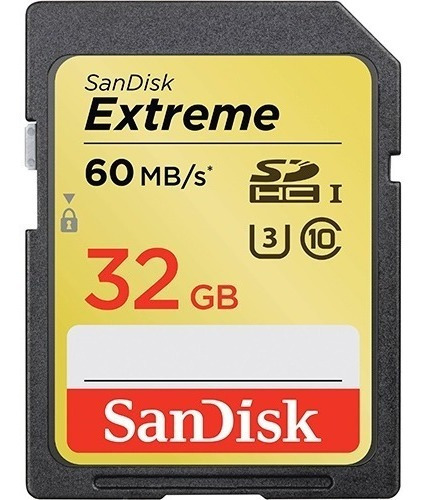 Memoria Sandisk Sd 32 Gb Clase 10 Extreme 60mbs Super Rapida
