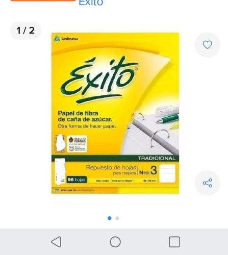 2 Repuestos Exito 96 Hojas Cuadriculadas. Oferta