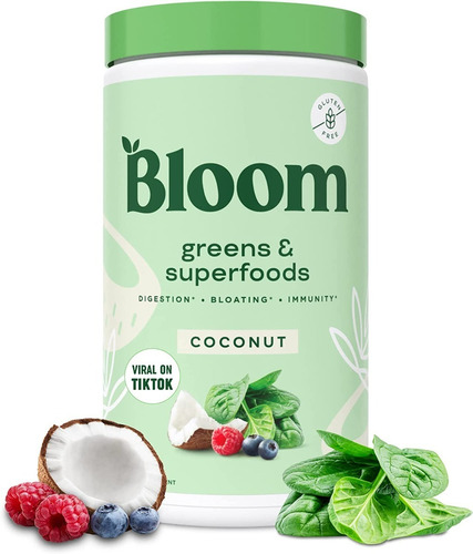 Bloom Greens & Superfood Plantas Probióticos Enzimas 328gr