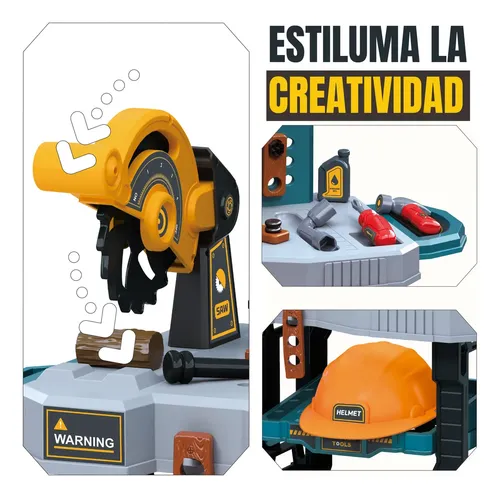 Banco De Herramientas De Madera Montessori Con 105 Piezas – Taller Infantil Para Atornillar, Engranajes Y Construcción Creativa (2+ Años)